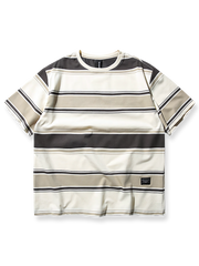 ストライプ切り替え半袖Tシャツ