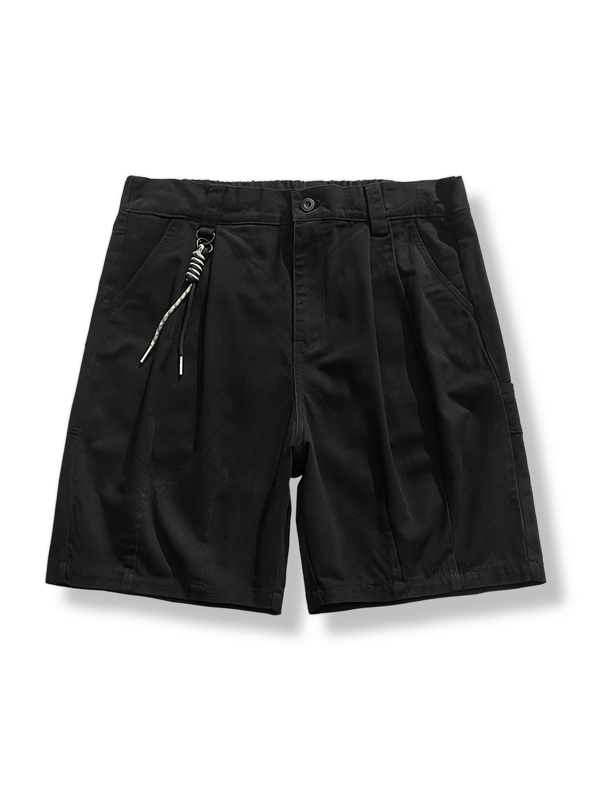 製品画像: カーキ色のストレートショートパンツの正面画像