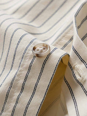 ストライプ柄 ポケット付きワークシャツ