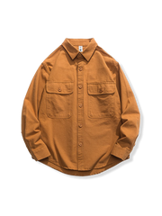 無地5色 コットンツイルシャツジャケット