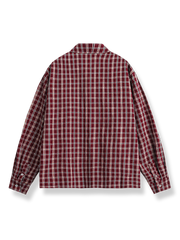 レッドチェック柄 長袖シャツ