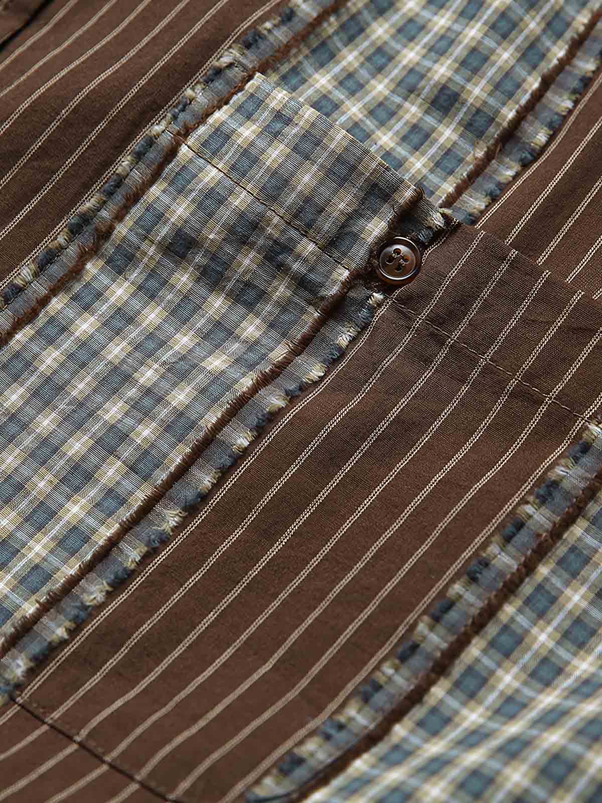 パッチワークとストライプデザインのディテール