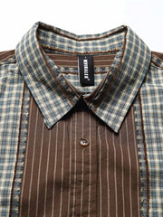 パッチワークとストライプデザインのディテール