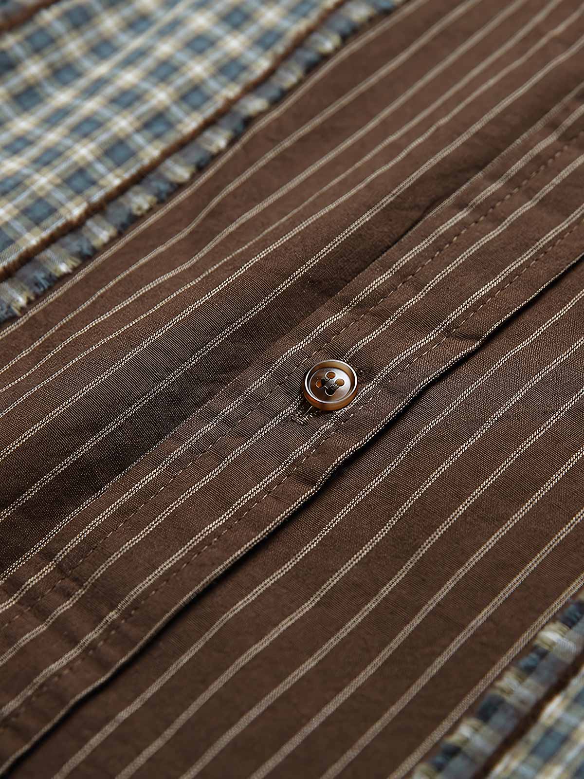 パッチワークとストライプデザインのディテール