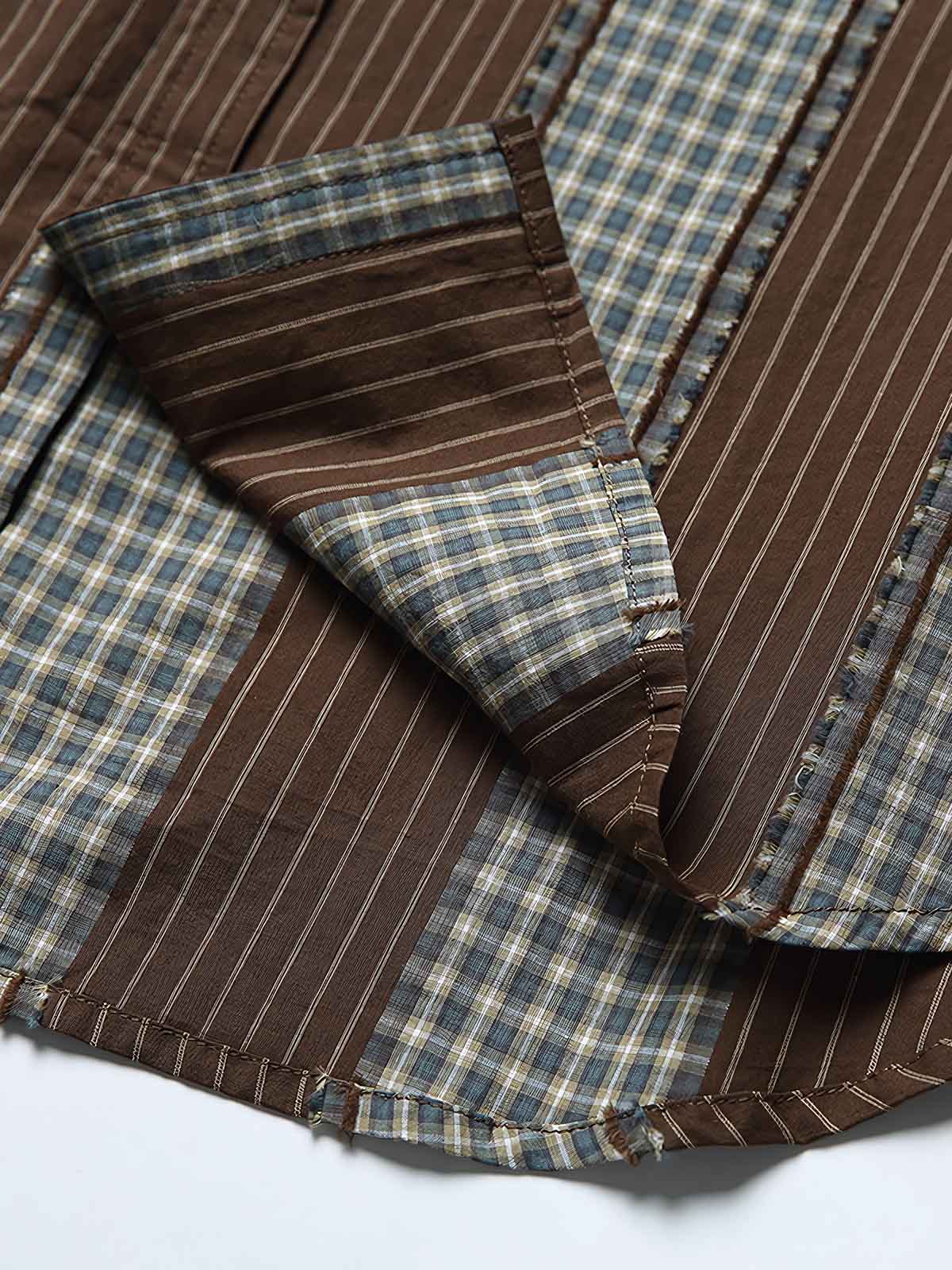 パッチワークとストライプデザインのディテール