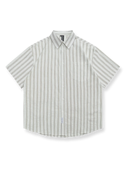 バブルシフォン ストライプ 半袖シャツ