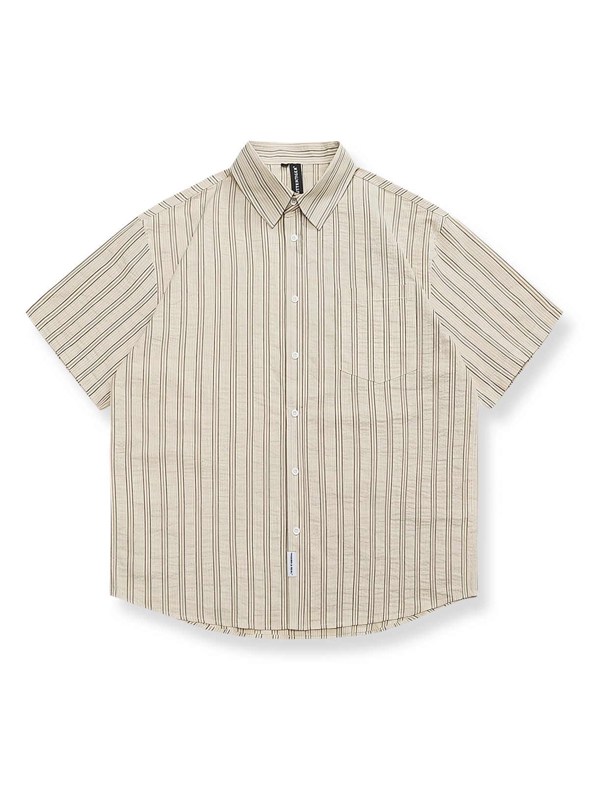 バブルシフォン ストライプ 半袖シャツ
