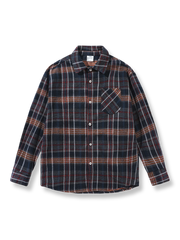 微起毛加工 チェック柄 長袖シャツ