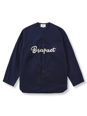 刺し子 Ｖネックベースボールシャツ