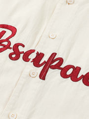 刺し子 Ｖネックベースボールシャツ