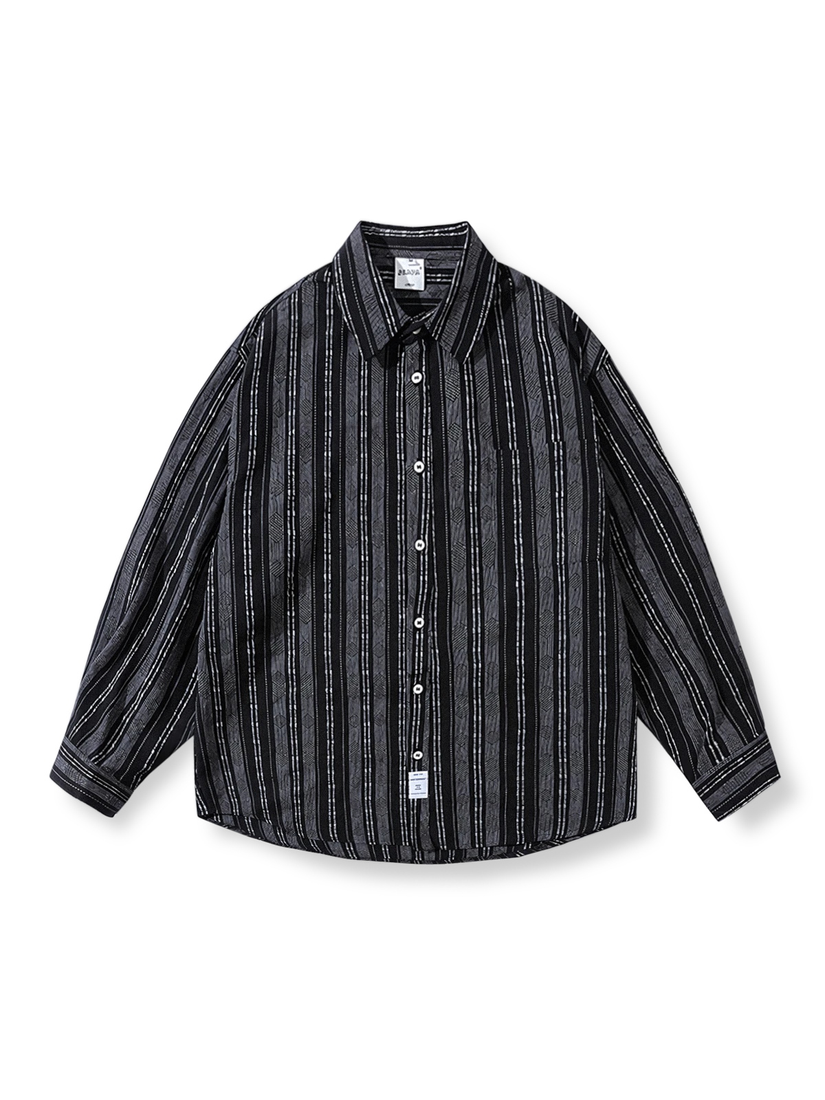 3色展開 ストライプ柄 長袖シャツ