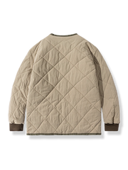 ノーカラー キルティング 中綿ジャケット