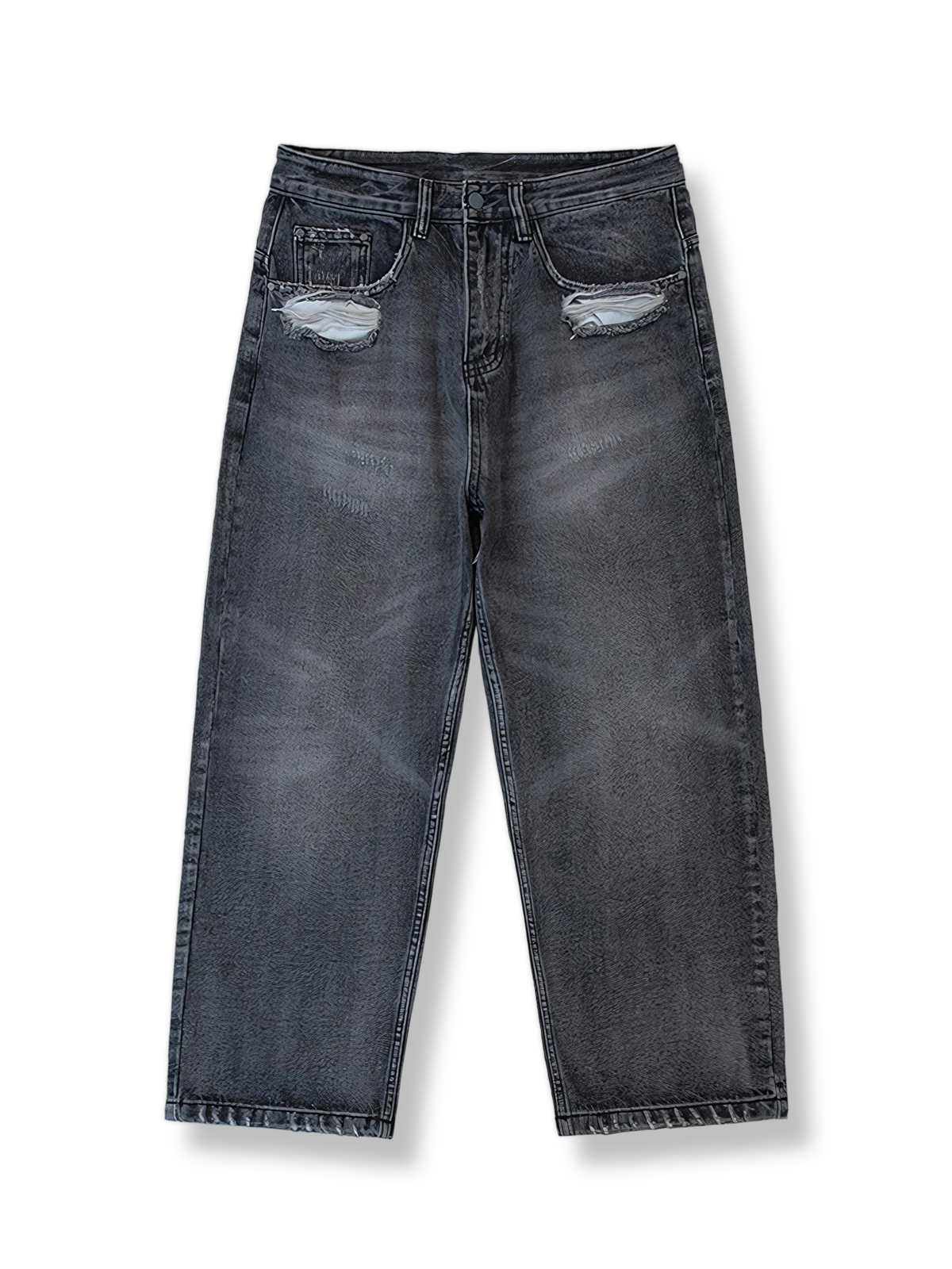 レトロウォッシュグラデーションダメージジーンズ
