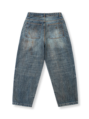 ヴィンテージ風オイルステイン デニムパンツ