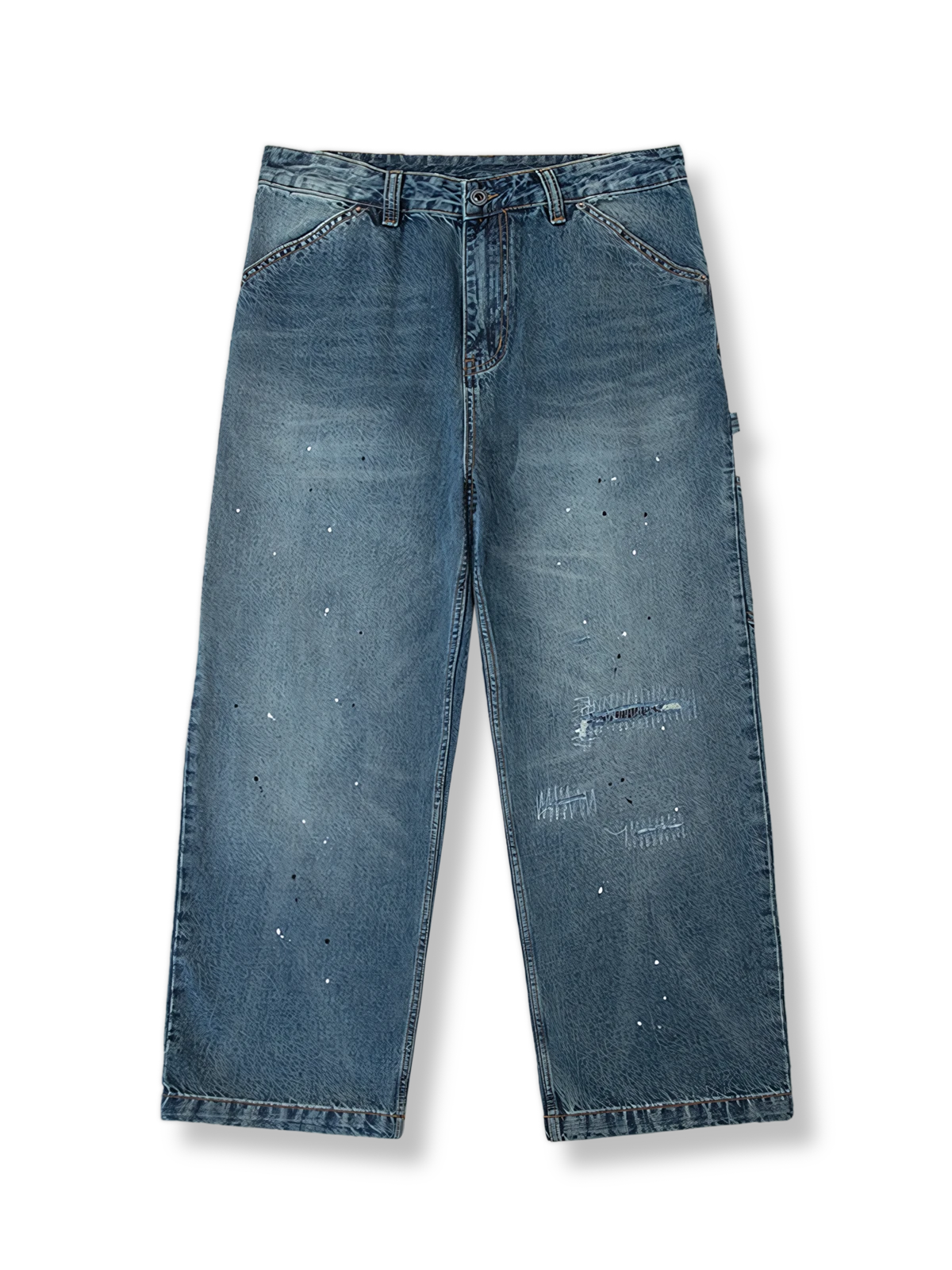 ペイント加工 ダメージデニムパンツ