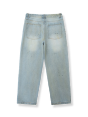 スプラッター柄 ワイドデニムパンツ