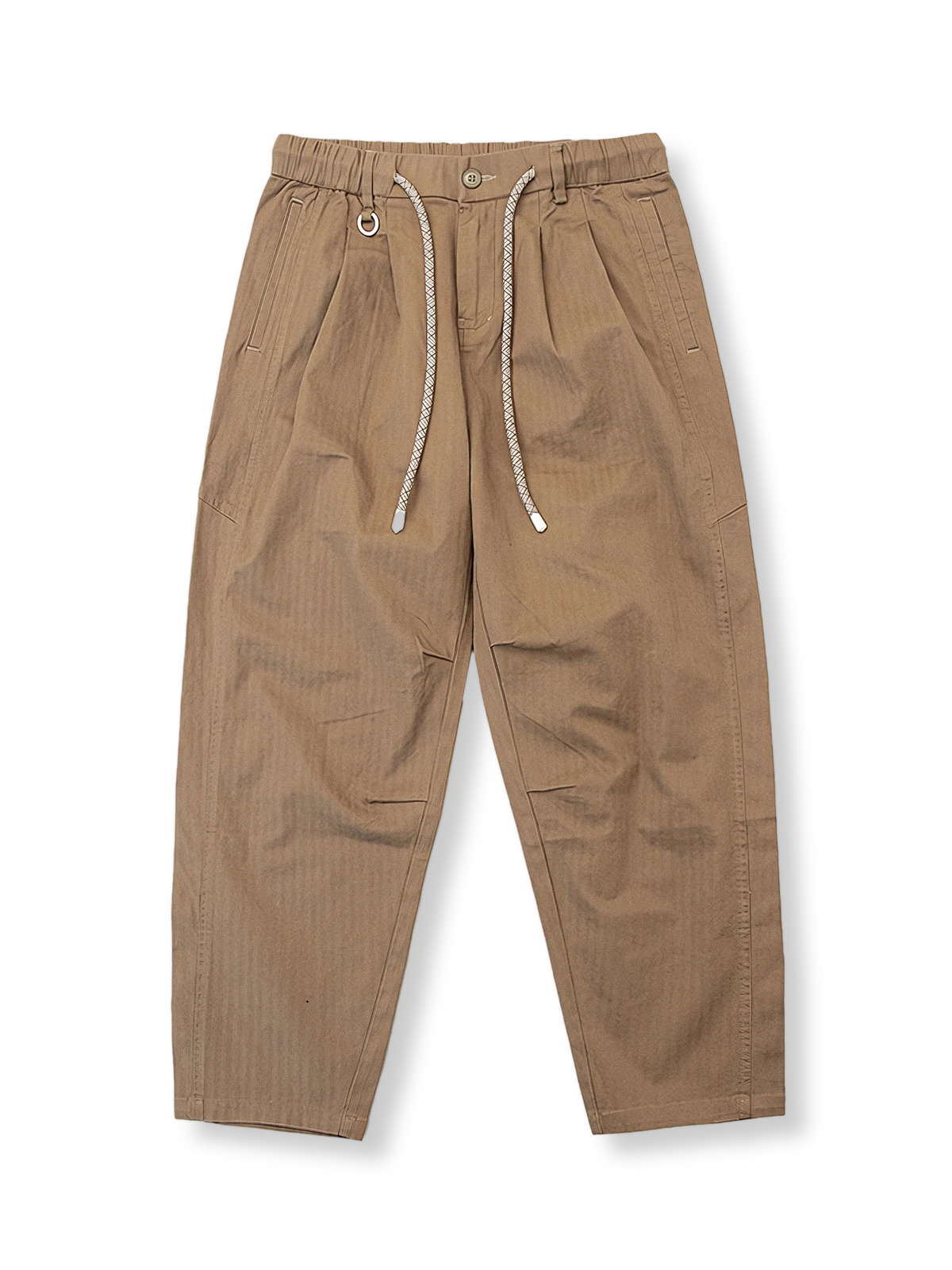 ヘリンボーン柄 ドローストリング スラックス