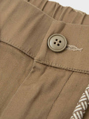 ヘリンボーン柄 ドローストリング スラックス