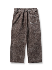 製品画像:
「ヴィンテージプリーツ ワイドパンツ全体の展示図。レトロなプリーツテクスチャー素材を採用し、ゆったりとしたルーズフィットシルエットが特徴。快適な着心地とスタイリッシュなデザインで、洗練された印象を与える一着。」

詳細画像:
「ウエストのプリーツデザインと素材のテクスチャーのディテール特写。立体感を加え、シンプルながら独特な視覚効果を生み出すヴィンテージ風のデザイン。」
