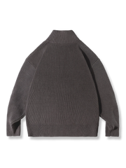 ハーフジップ ハイネック セーター