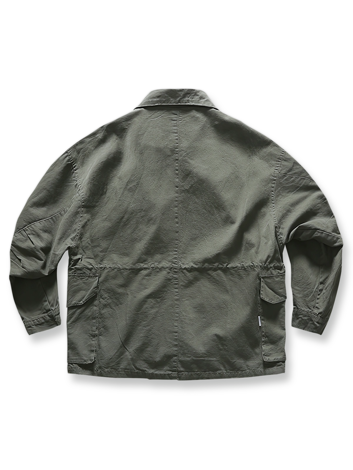 ヴィンテージミリタリースタイルの立体ポケット付きジャケットのフロントビュー