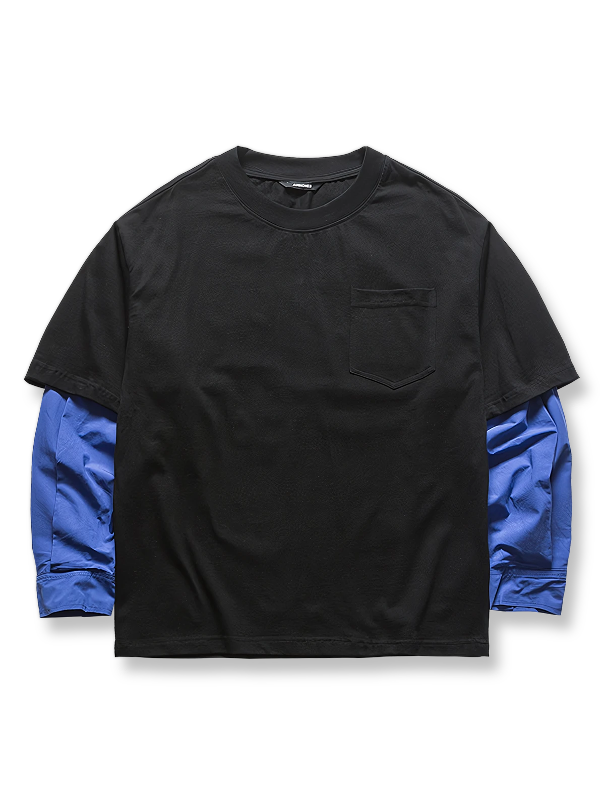 配色切り替えレイヤード風クルーネックTシャツ全体画像