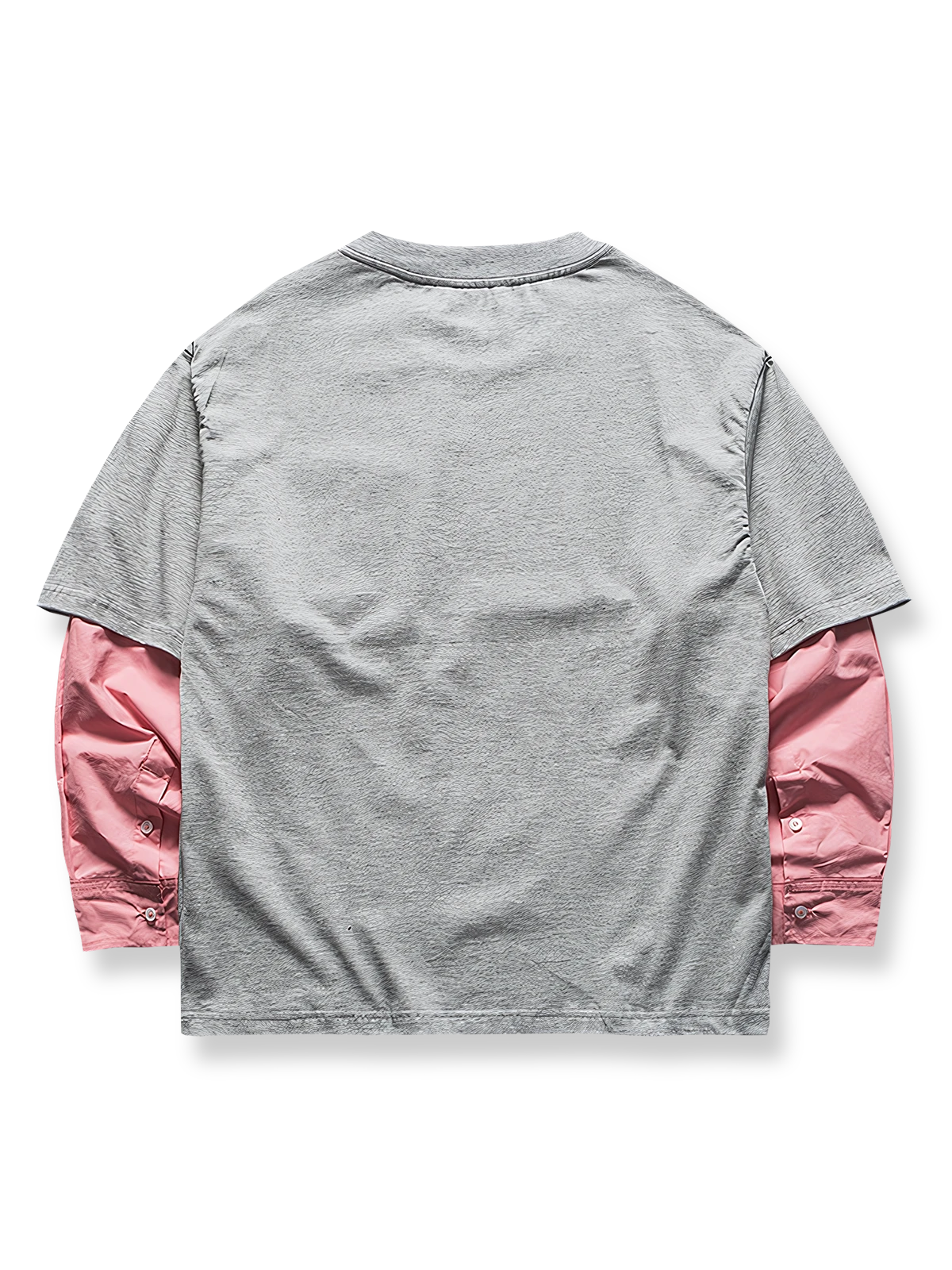 配色切り替えレイヤード風クルーネックTシャツ全体画像