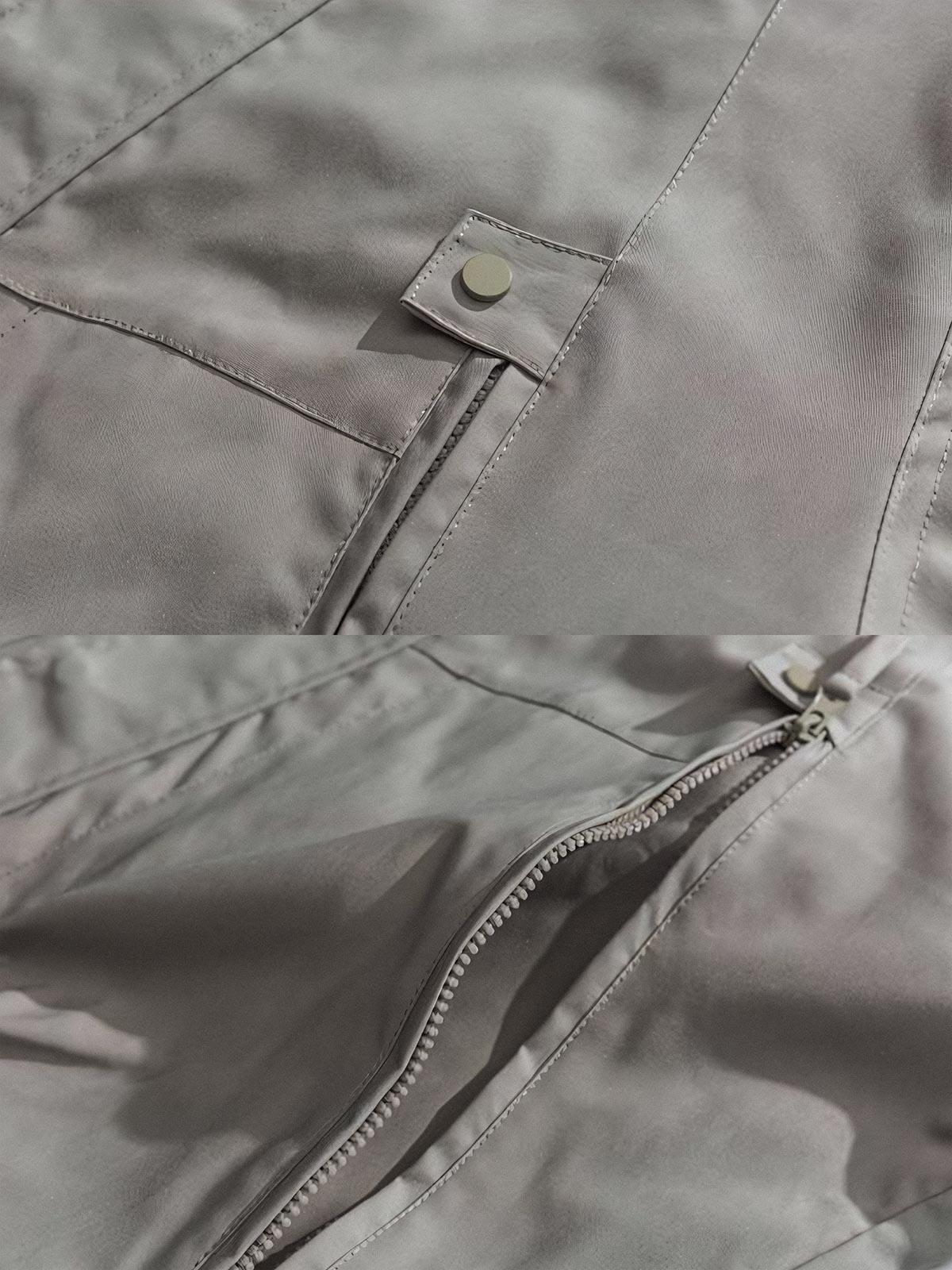 製品画像: エポレット付きフードワークジャケットの正面展示。ミリタリー風デザインと実用性を兼ね備え、防風・防水機能でアウトドアにも最適。エポレットと多機能パッチが特徴的。

詳細画像: エポレットディテールと袖口のパッチ、ドローコード付き裾の調整可能なデザインが際立つ。軽量で着やすい100%ポリエステル素材が防風・防水機能を提供。