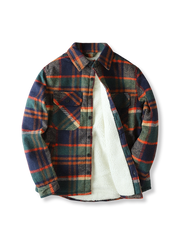 モール撞色チェックシャツ