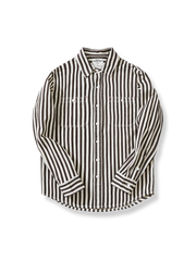 ストライプ キャンバスコットン シャツ