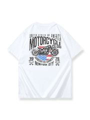 バイカーレタープリントTシャツの正面展示