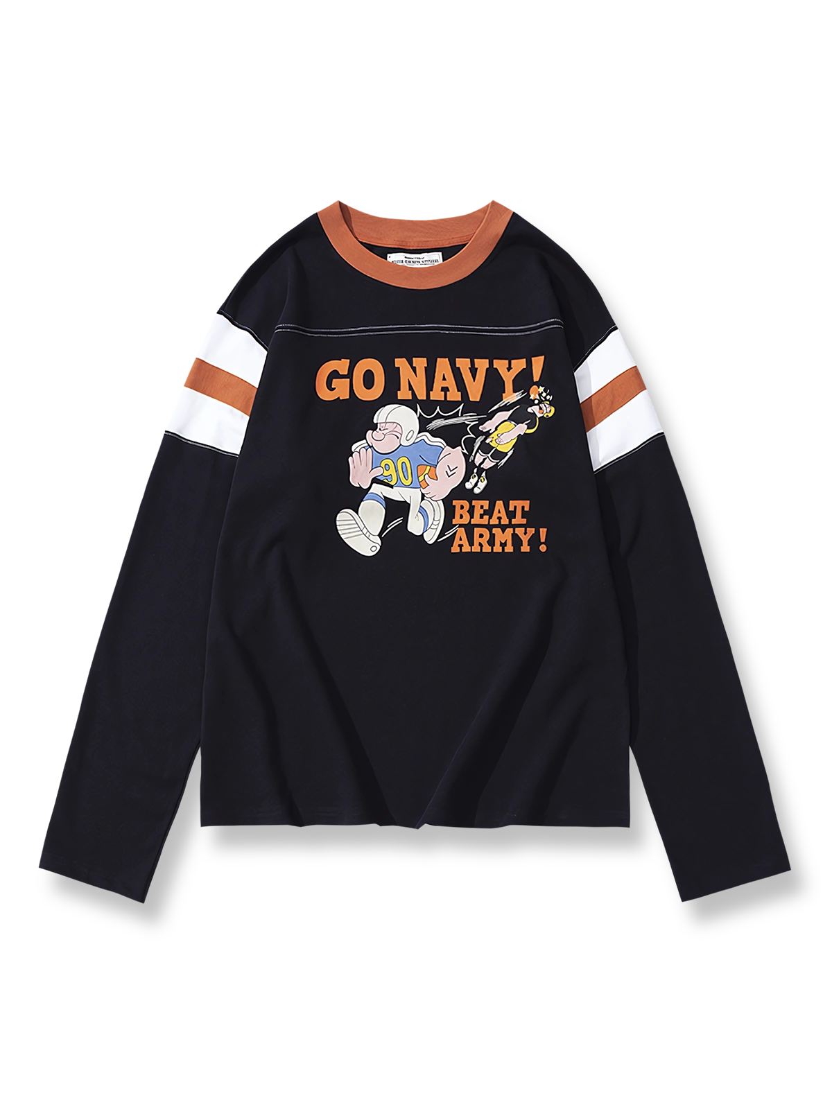 製品画像: ヘビーウェイトパネルストライプラグビー風長袖Tシャツ