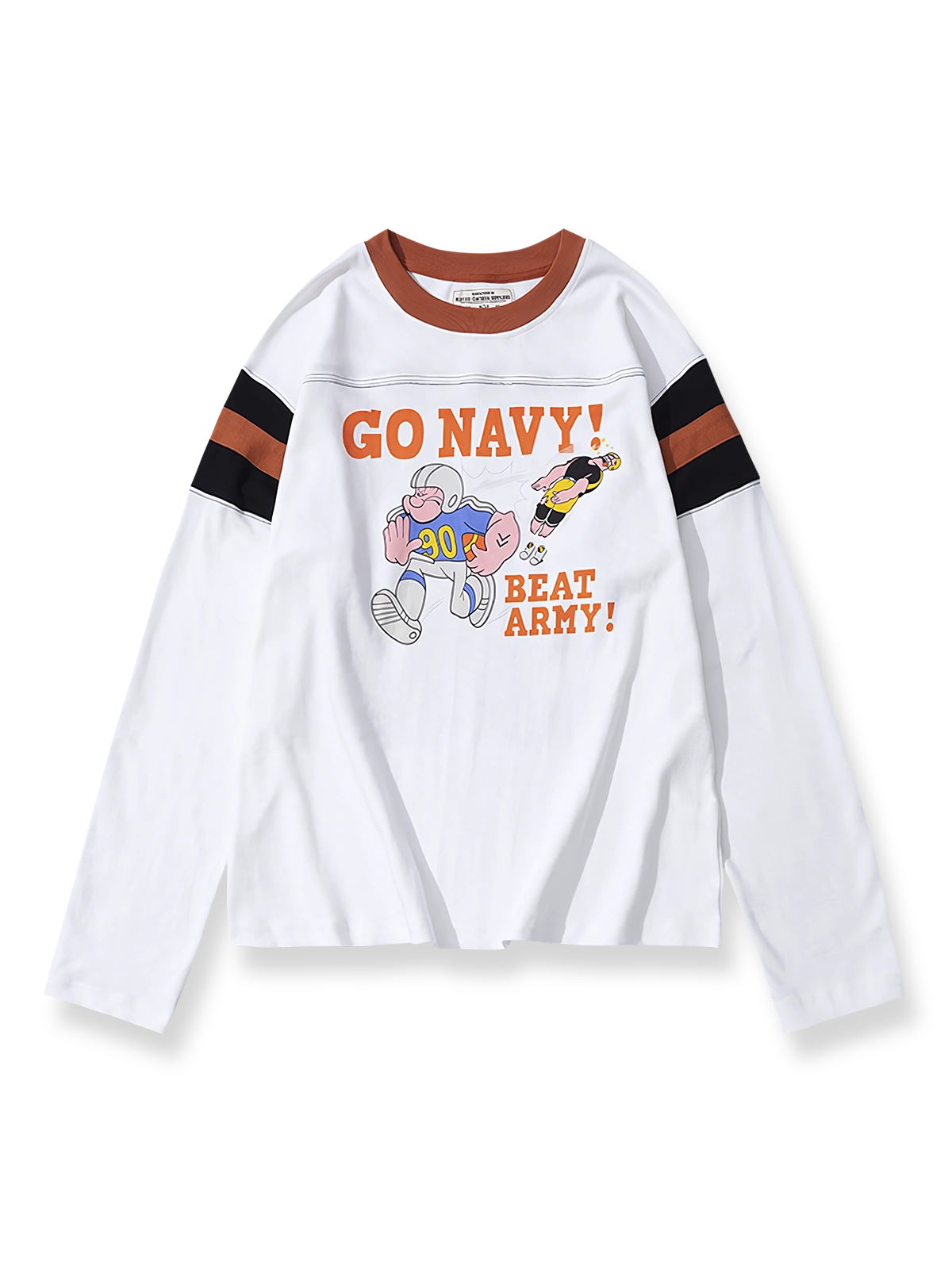 製品画像: ヘビーウェイトパネルストライプラグビー風長袖Tシャツ