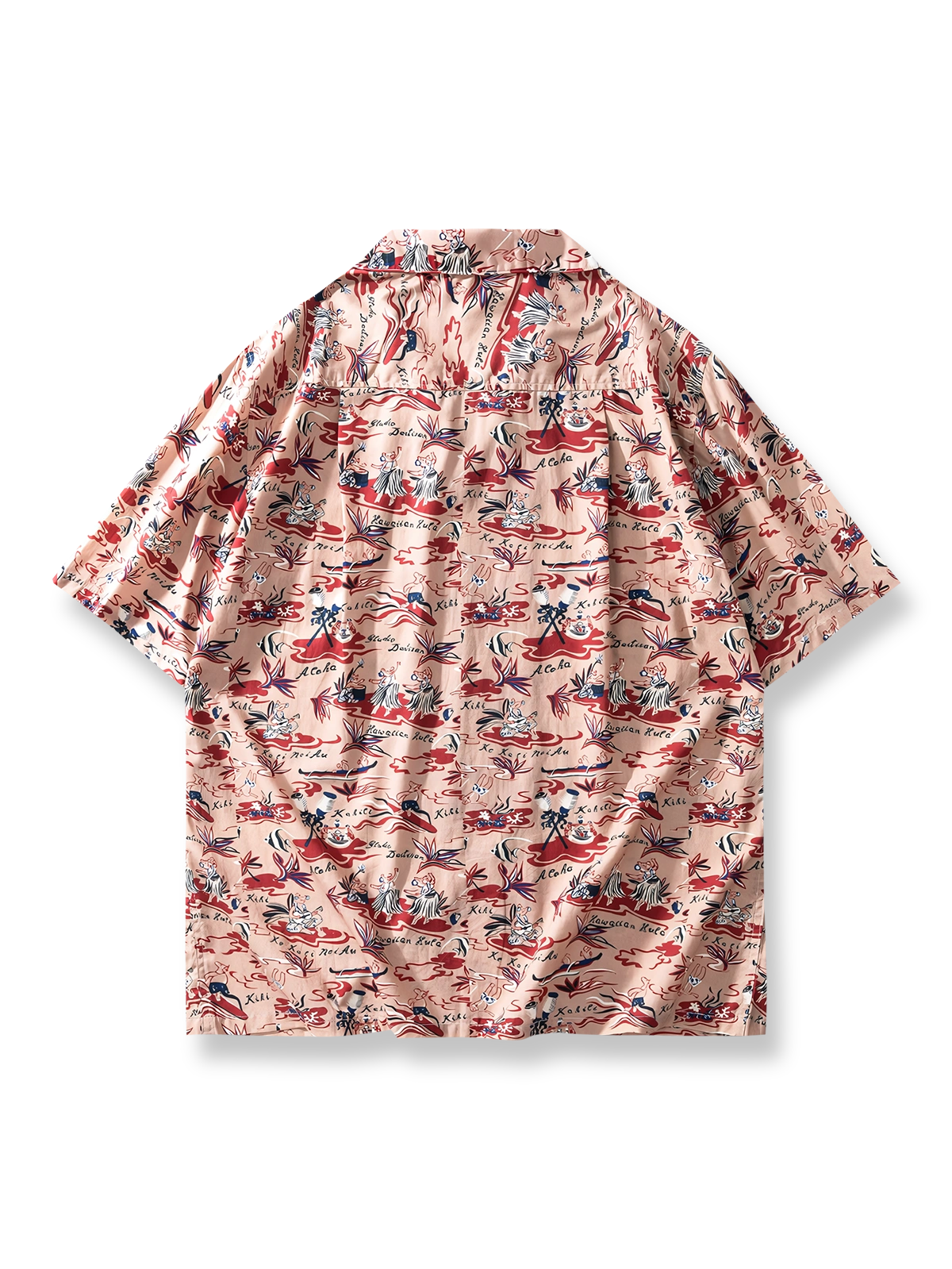 浮世絵風フラダンス柄ハワイアン半袖シャツ