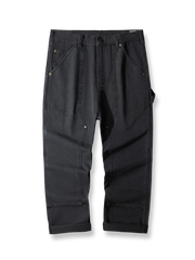 製品画像: 4色展開のWabashストライプロガーパンツ。クラシックなWabashストライプデザインと高耐久性の12oz帆布素材を使用し、アウトドアや作業シーンに最適な実用的でスタイリッシュなアイテム。

詳細画像: Wabashストライプの独特なドット柄と、膝部分の強化布ディテール。耐摩耗性に優れ、長時間の使用にも耐えるデザイン。