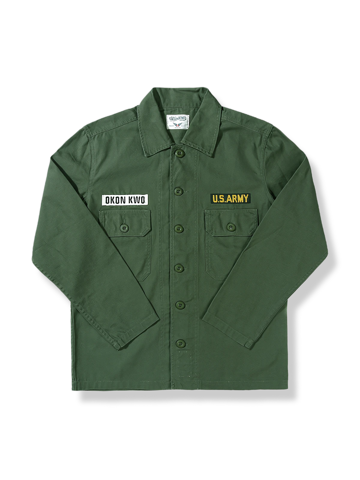 3色展开  アメカジアーミースタイル長袖シャツ