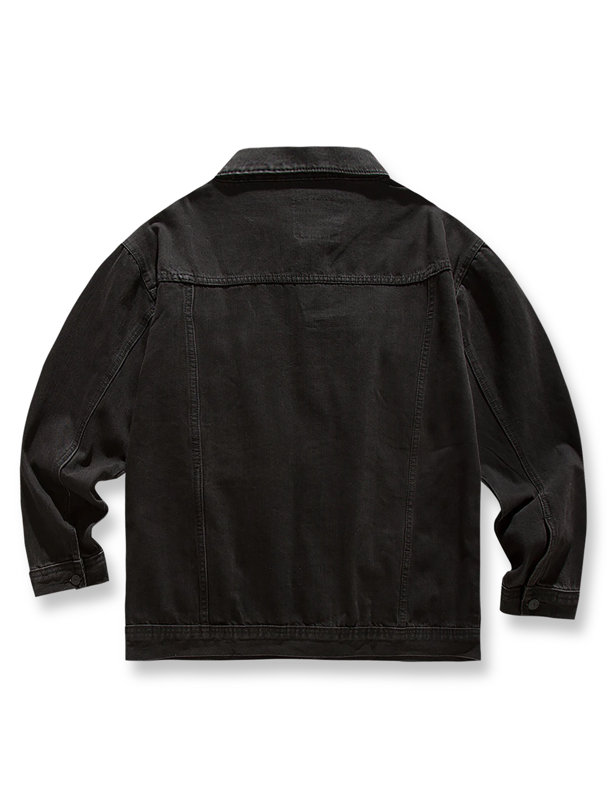 製品画像
「フラップ付きポケット ワークジャケットの正面全体図。クラシックなワークウェアを現代的にアレンジしたデザインで、高密度コットン素材とウォッシュ加工による控えめなヴィンテージ感が特徴。ルーズフィットとストレートシルエットが快適さと洗練された都会的スタイルを実現。」

詳細画像
「フラップ付きポケット ワークジャケットのディテール特写。胸元のフラップ付きポケットがワークウェアらしいデザイン性を強調し、ヴィンテージ調のメタルボタンがアクセントに。背面には補強ステッチを施し、耐久性と実用性を兼ね備えたディテールをクローズアップ。」
