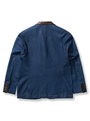 ブローチ付 デニムテーラードジャケット