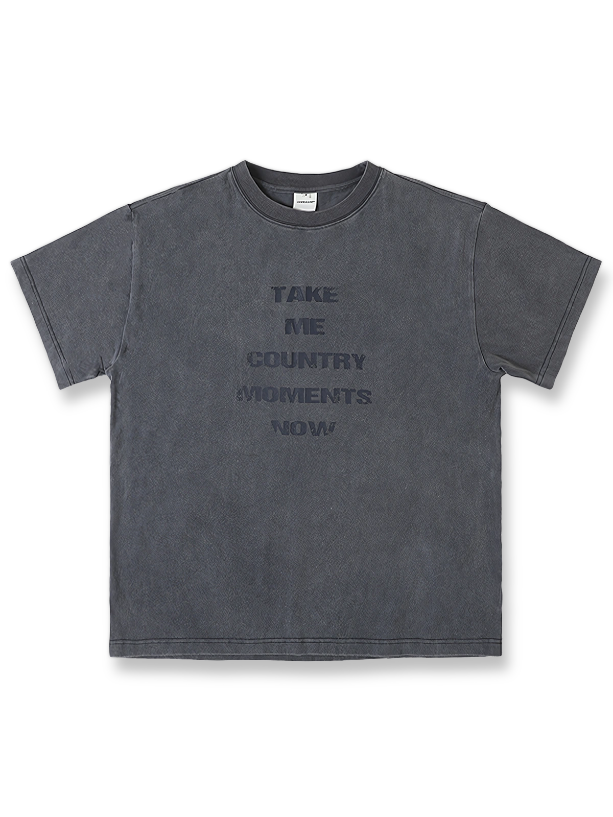 ヴィンテージウォッシュダメージプリントTシャツ正面展示