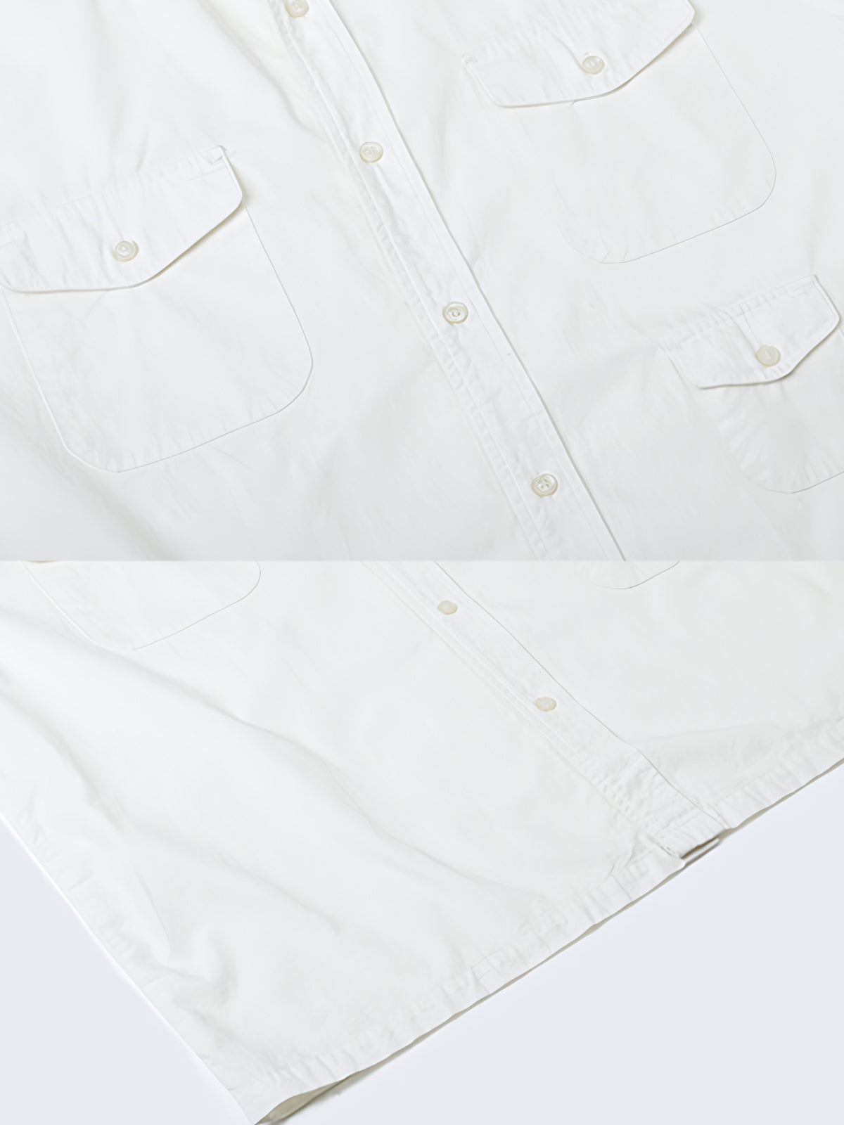 シャツの多ポケットデザインディテール特写