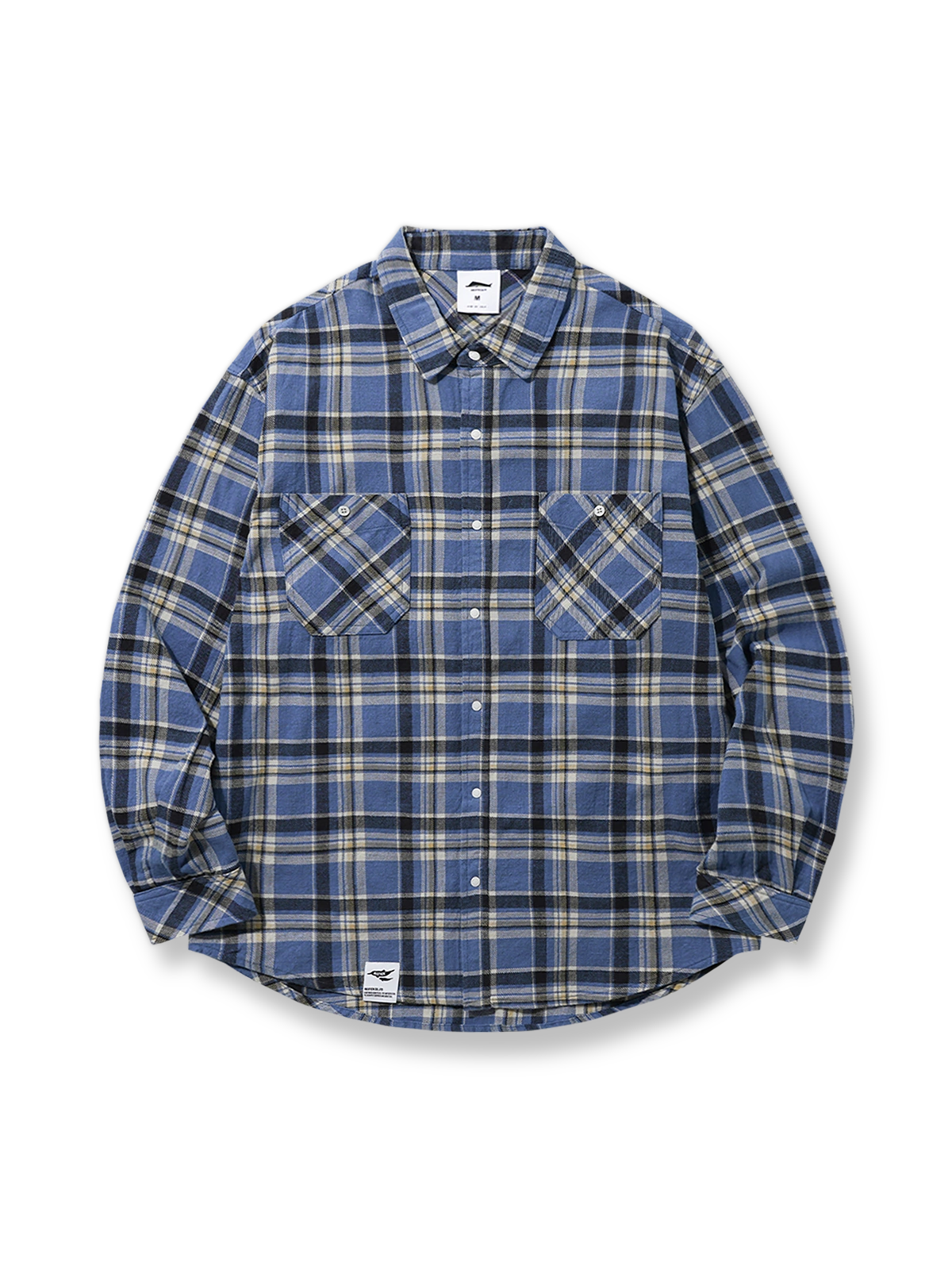  色織りチェックシャツ正面図