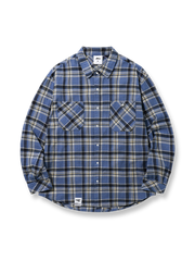  色織りチェックシャツ正面図