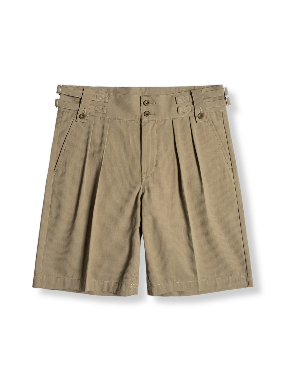 ハイウエスト ダブルプリーツ ガーカショートパンツ