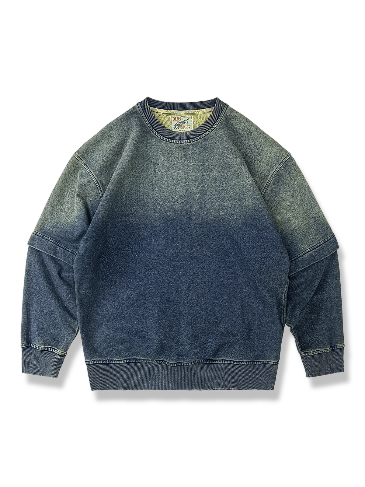 グラデーション インディゴ染めスウェット