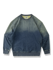 グラデーション インディゴ染めスウェット