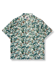 トロピカルパロットプリント ハワイアンシャツ