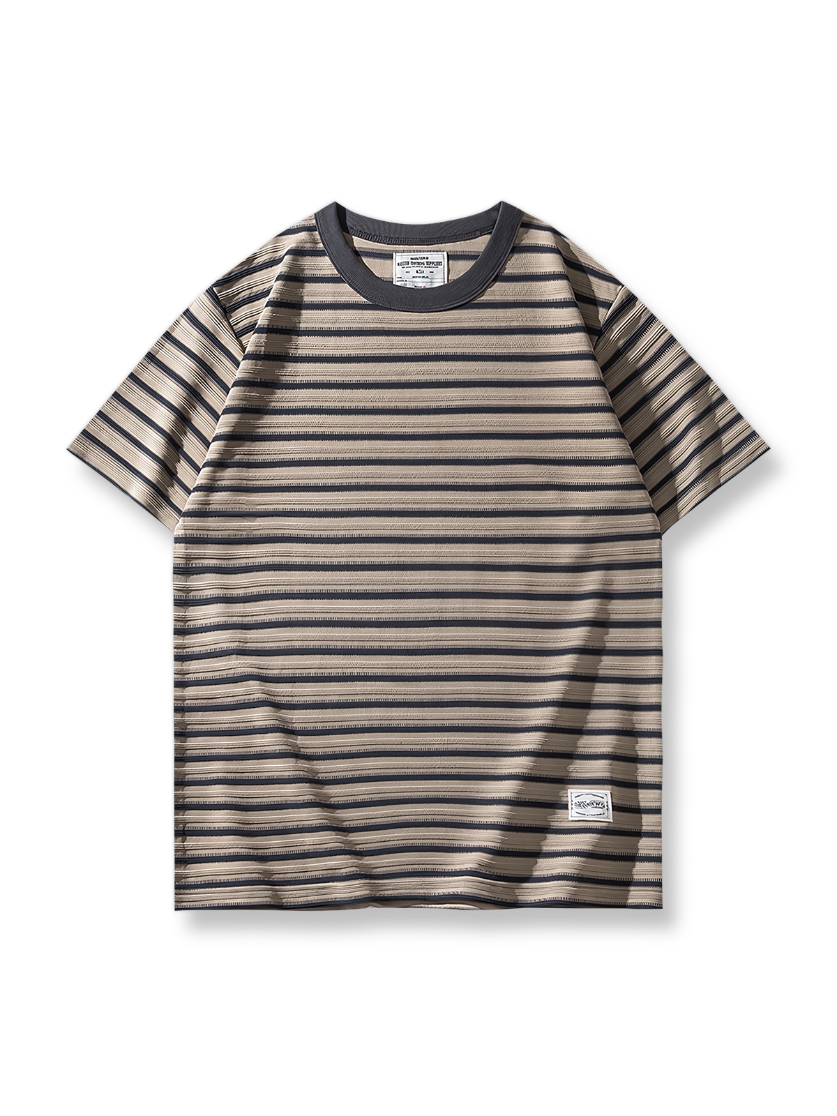  タンクパターン280gヘビーウェイトストライプTシャツ正面図