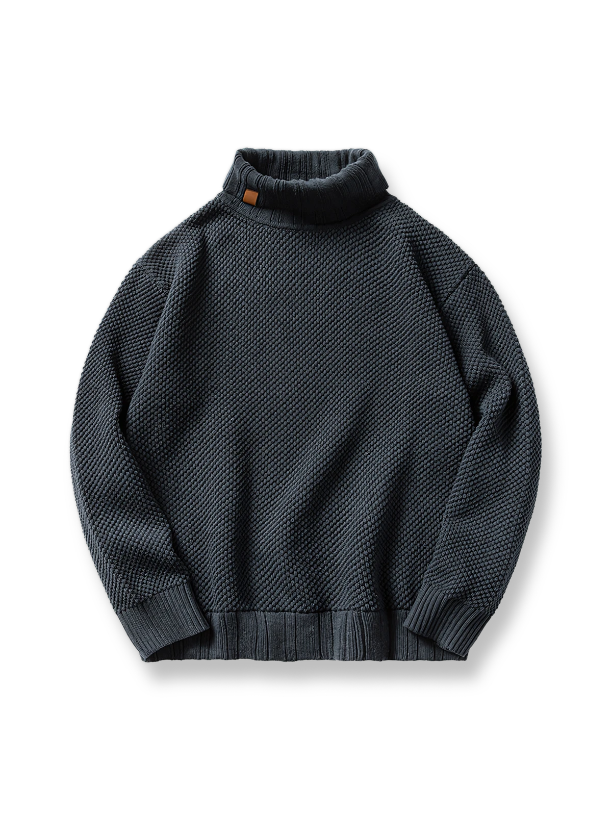 無地タートルネックニットセーター