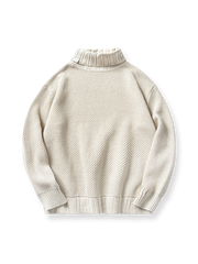 無地タートルネックニットセーター