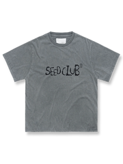 ツインヤーンロングステープルコットンヴィンテージウォッシュTシャツの正面図